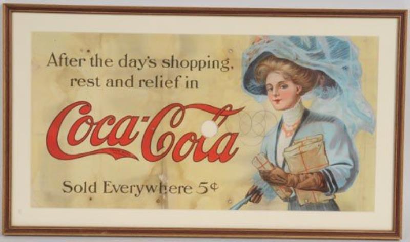 CIRCA 1909 COCA-COLA TROLLEY SIGN