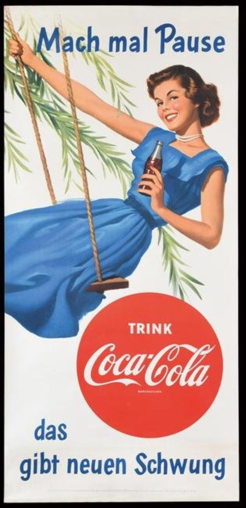 COCA COLA - MACH MAL PAUSE - VINTAGE POSTER
