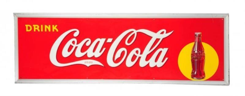 1940's Self Framed Tin Coca - Cola Sign.