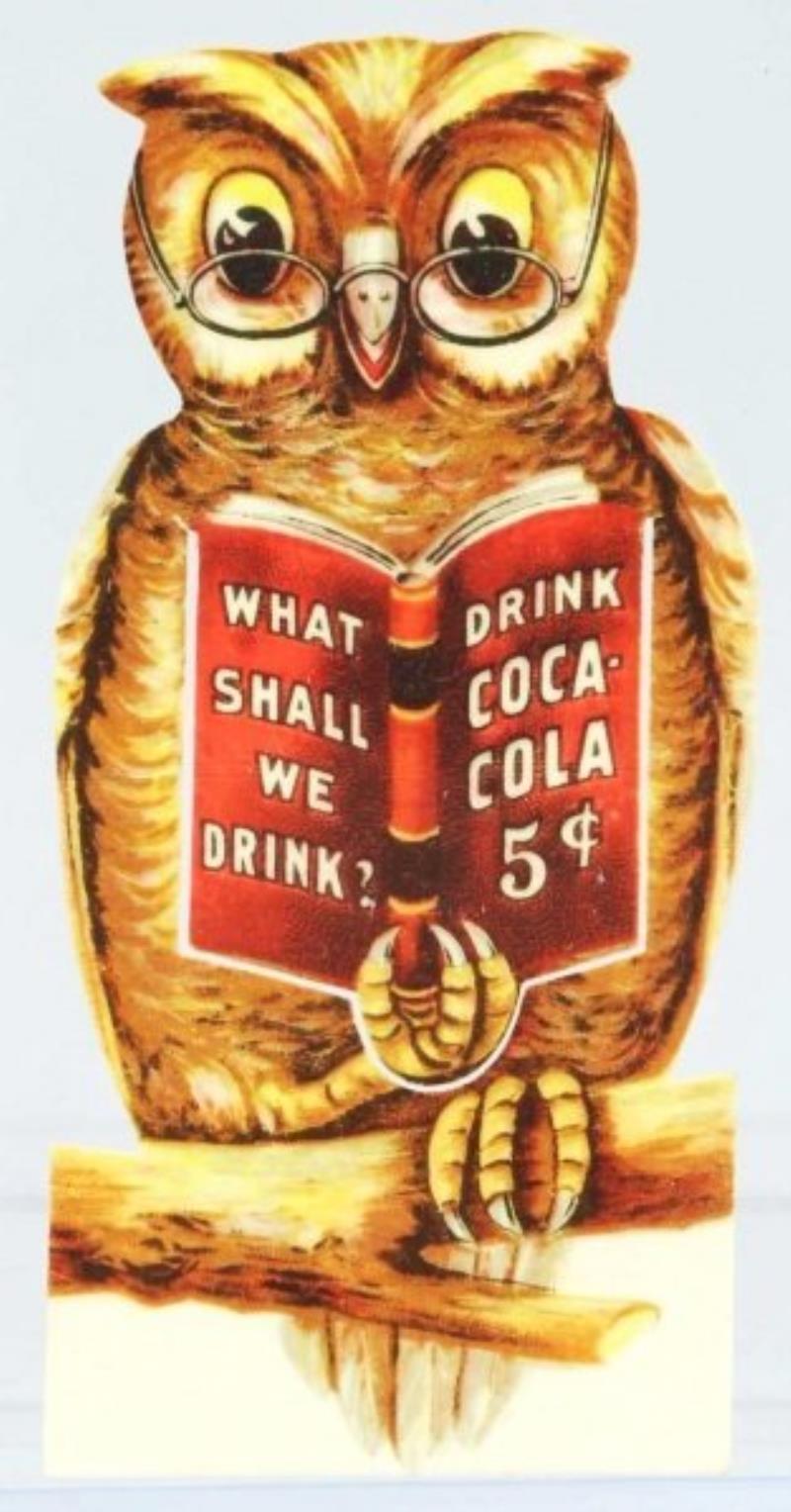 Coca-Cola Celluloid Owl Bookmark