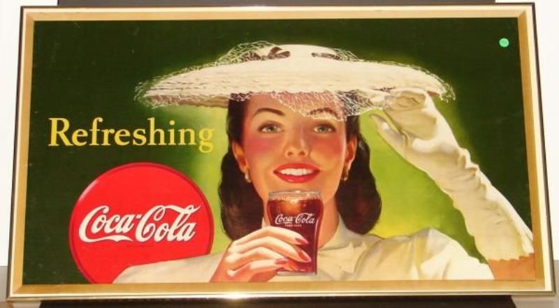 1945 CARDBOARD COCA COLA ADVERTISING SIGN