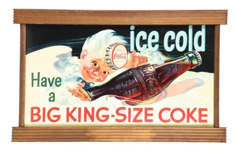 Coca-Cola Big King Size Sprite Boy Advertising Sign.