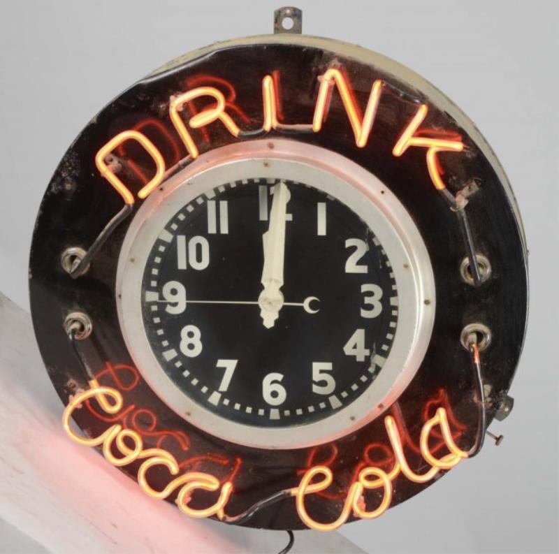 Drink Coca Cola Round Neon Clock