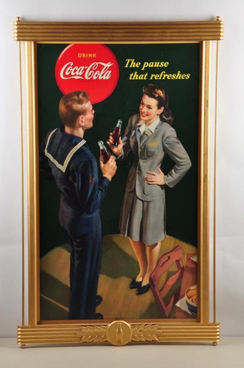 Large 1943 Coca Cola Cardboard Sign