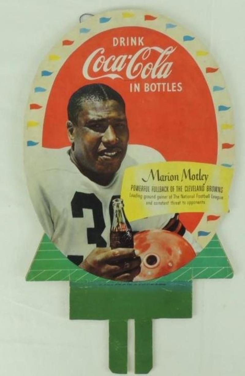 1953 Marion Motley Coca-Cola Advertising Die-Cut