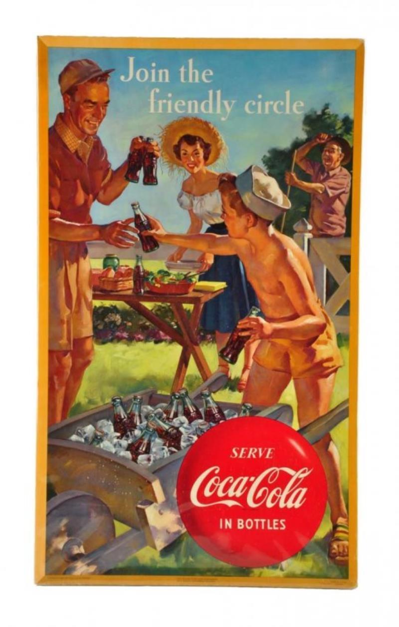 1954 Coca - Cola Cardboard Poster.