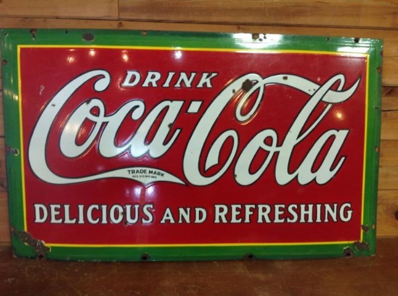 1932 Double Sided Porcelain Drink Coca-Cola Sign