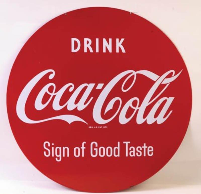 1950's Coca-Cola porcelain disc sign
