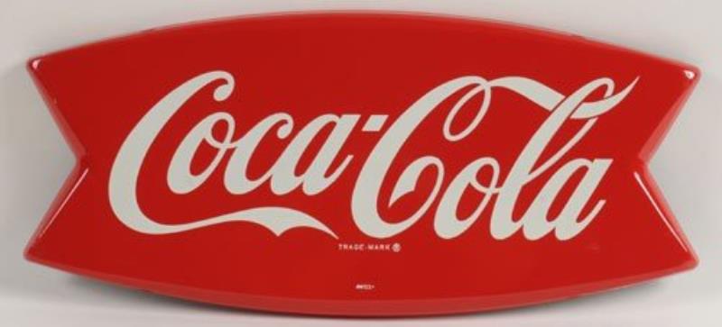 1964 COCA-COLA TIN FISHTAIL SIGN