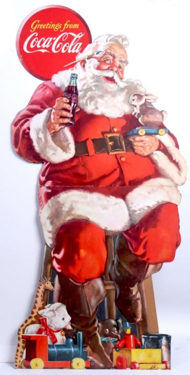 1947 COCA-COLA SANTA CARDBOARD CUTOUT