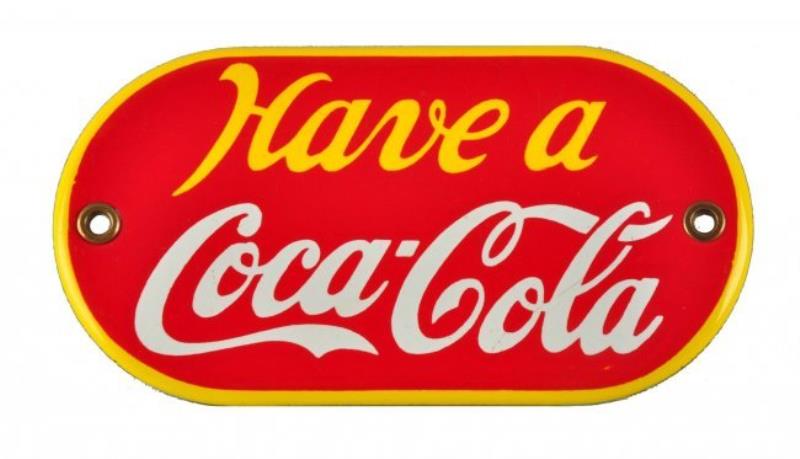 Scarce 1930's Coca - Cola Porcelain Palm Press