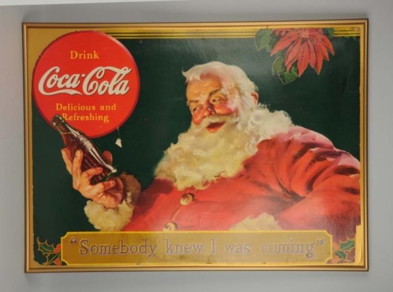 1940 Coca - Cola Danta Cardboard Sign