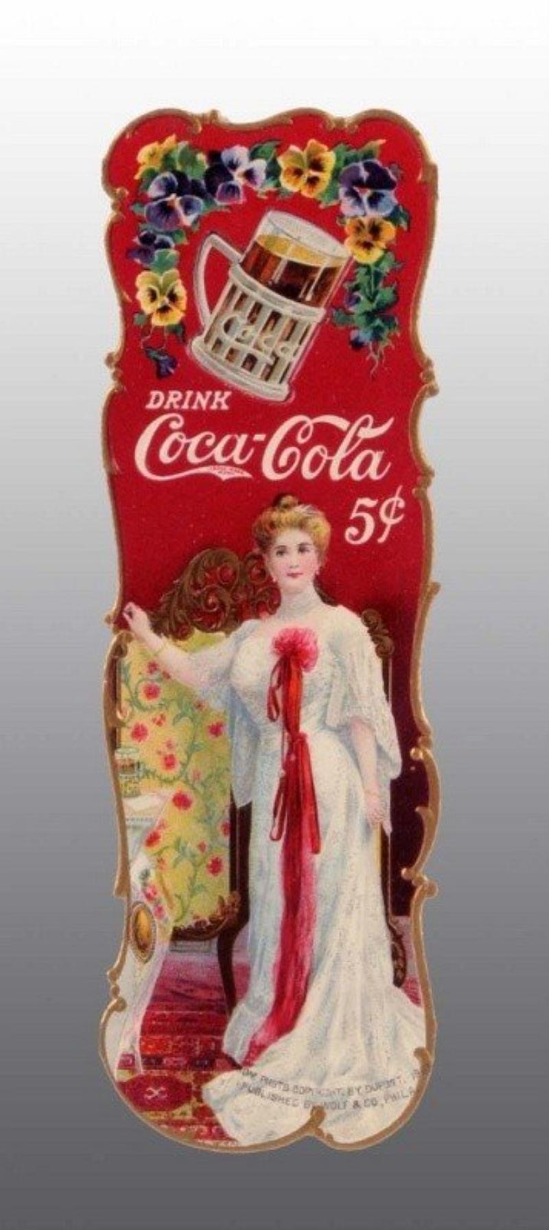 Coca-Cola 5-Cent Framed Bookmark with Girl