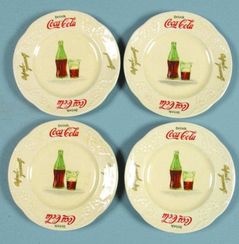 Four Coca-Cola Advertising China Plates by Edwin M