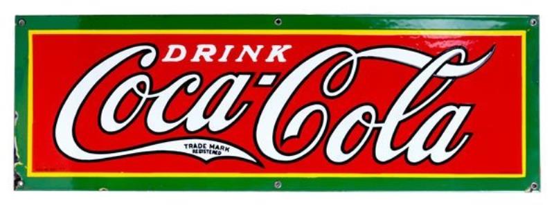 CIRCA 1930 COCA-COLA 5 COLOR PORCELAIN SIGN