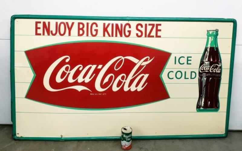 Enjoy Big King Size Coca Cola Self Framed Tin Sign