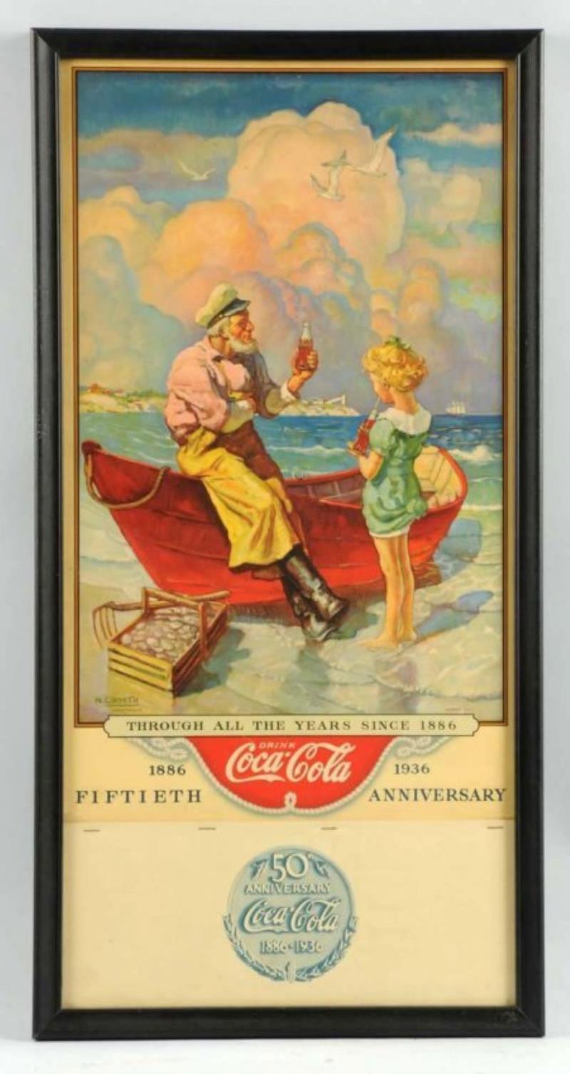 Framed 1936 Coca-Cola Calendar