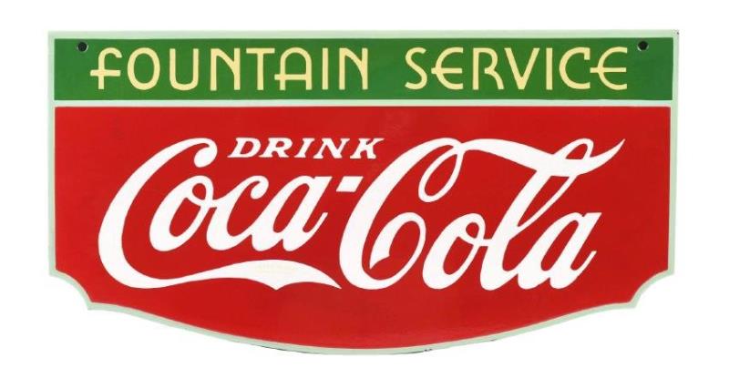 Coca-Cola Fountain Service Porcelain Sign.