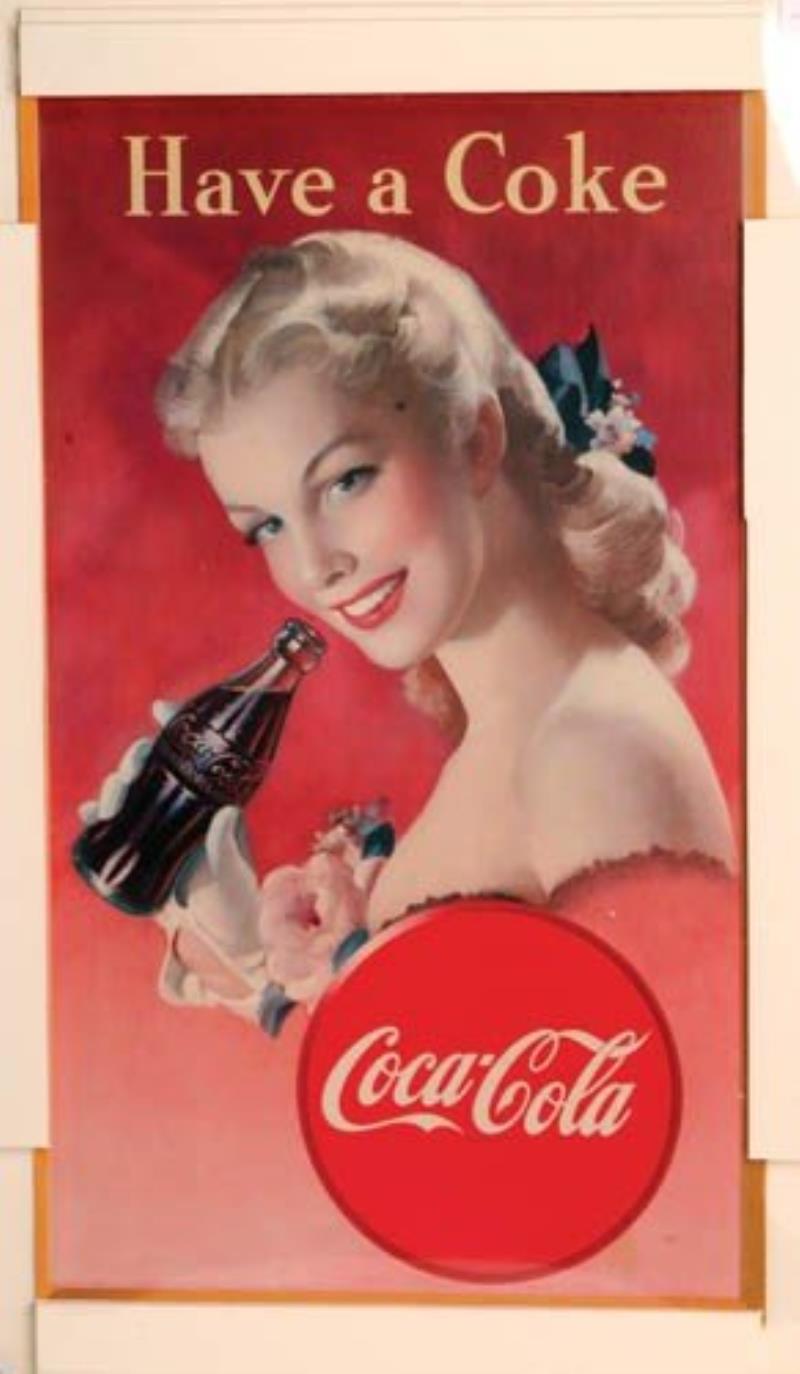 1948 Coca-Cola cardboard sign