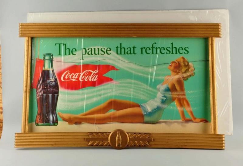 1950's Coca-Cola Framed Advertising Sign