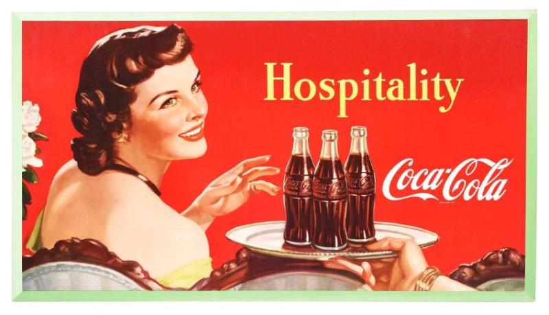 Coca-Cola Hospitality Cardboard Advertising Sign.