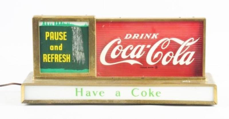1950s Coca-Cola Waterfall Lighted Counter Sign.