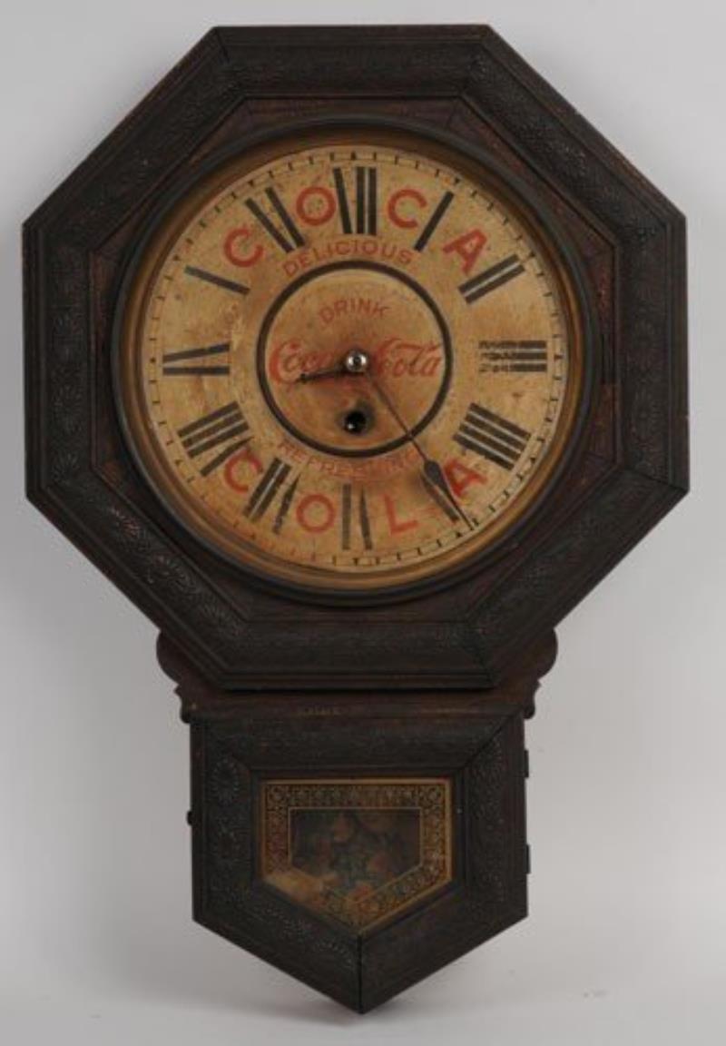 COCA-COLA 1901 WELCH OCTAGONAL CLOCK