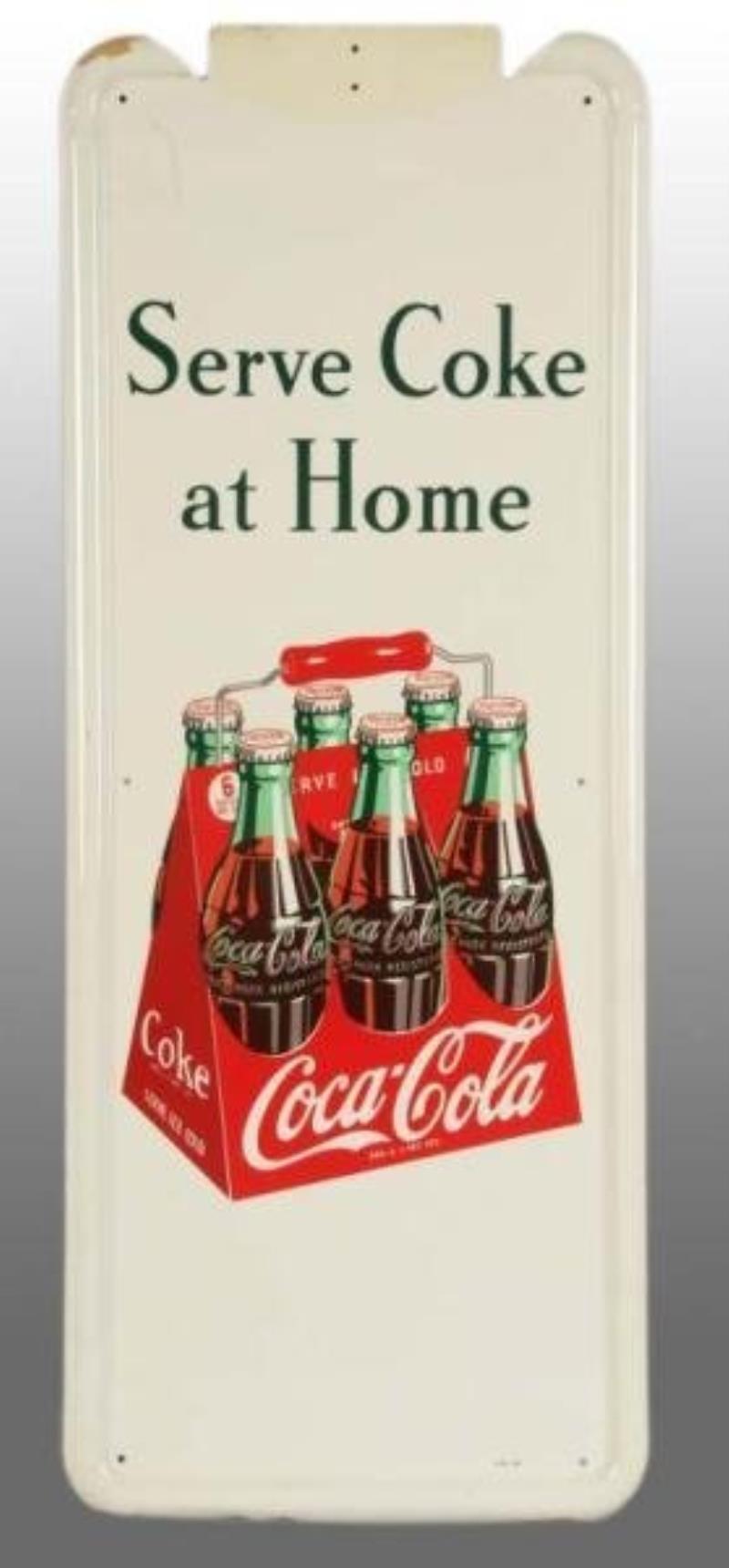 Coca-Cola Pilaster Bottle Sign with Button