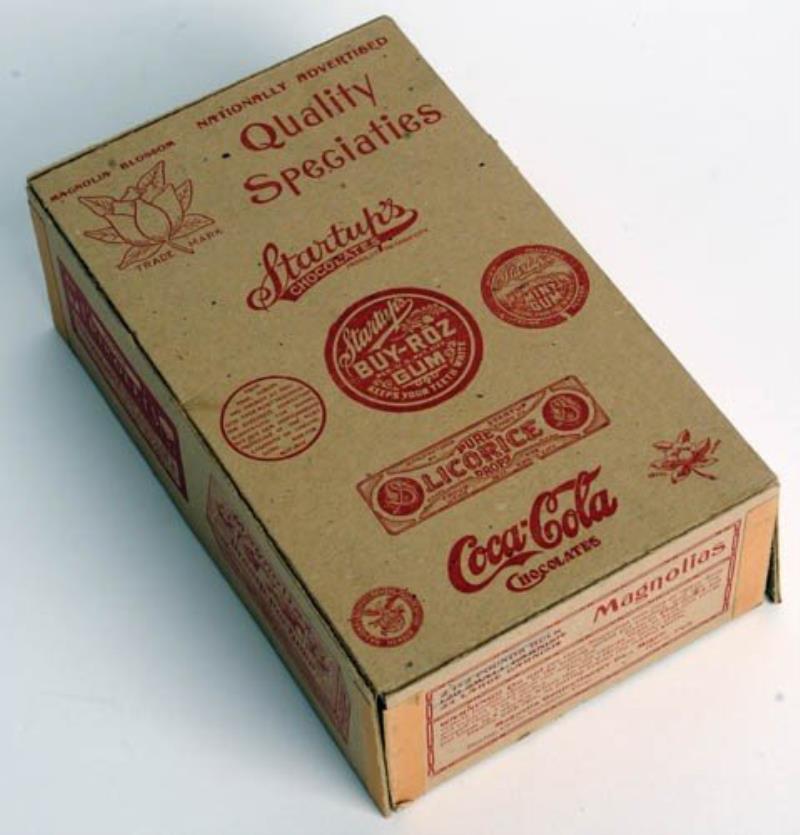 1924 Startup's Candy outside box lid for Coca-Cola