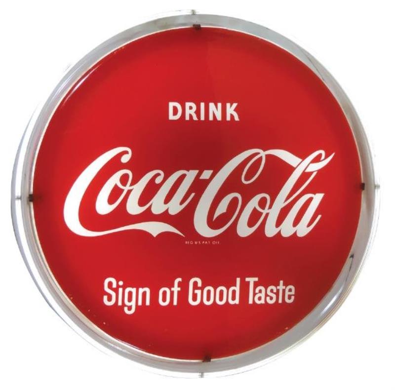 Coca-Cola sign, 2-sided plastic lightup, by Neon