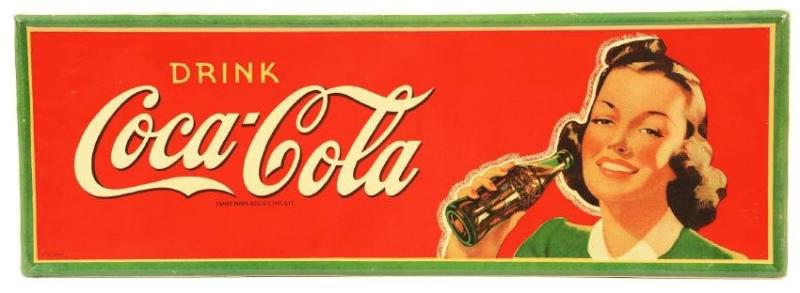 1940 Coca-Cola Self Framed Tin Sign.