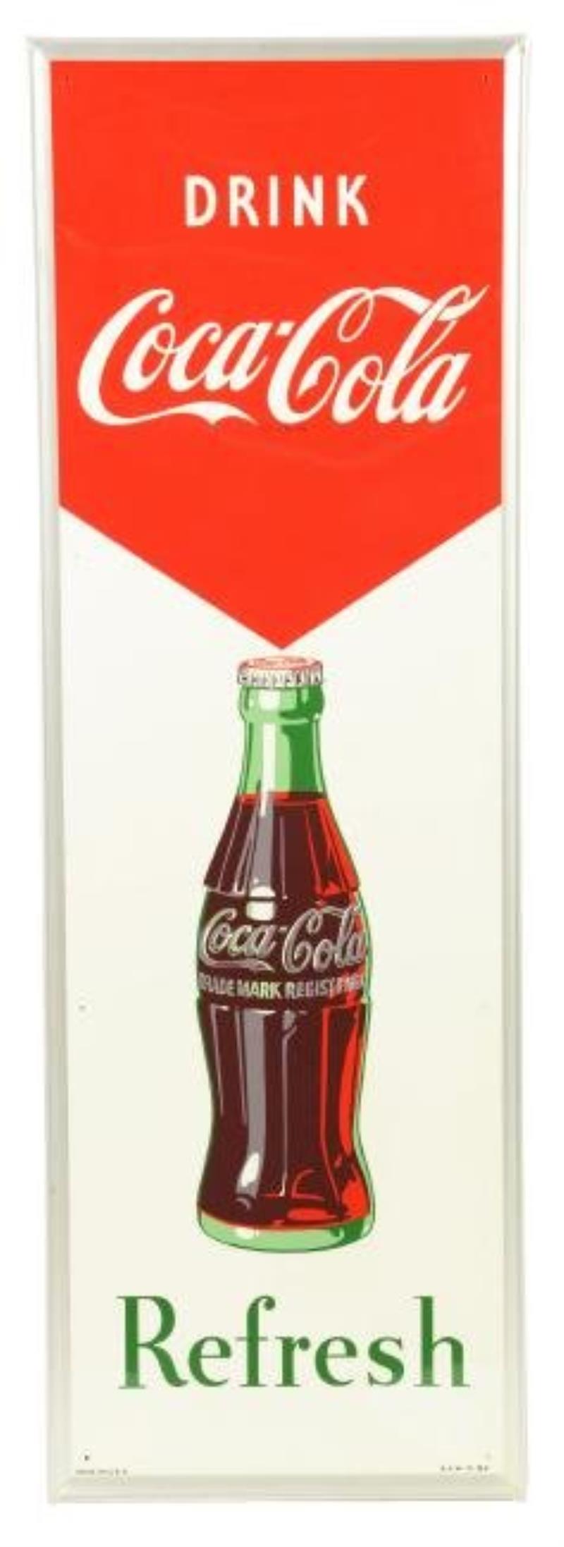 Drink Refresh Self Framed Tin Coca-Cola Sign.