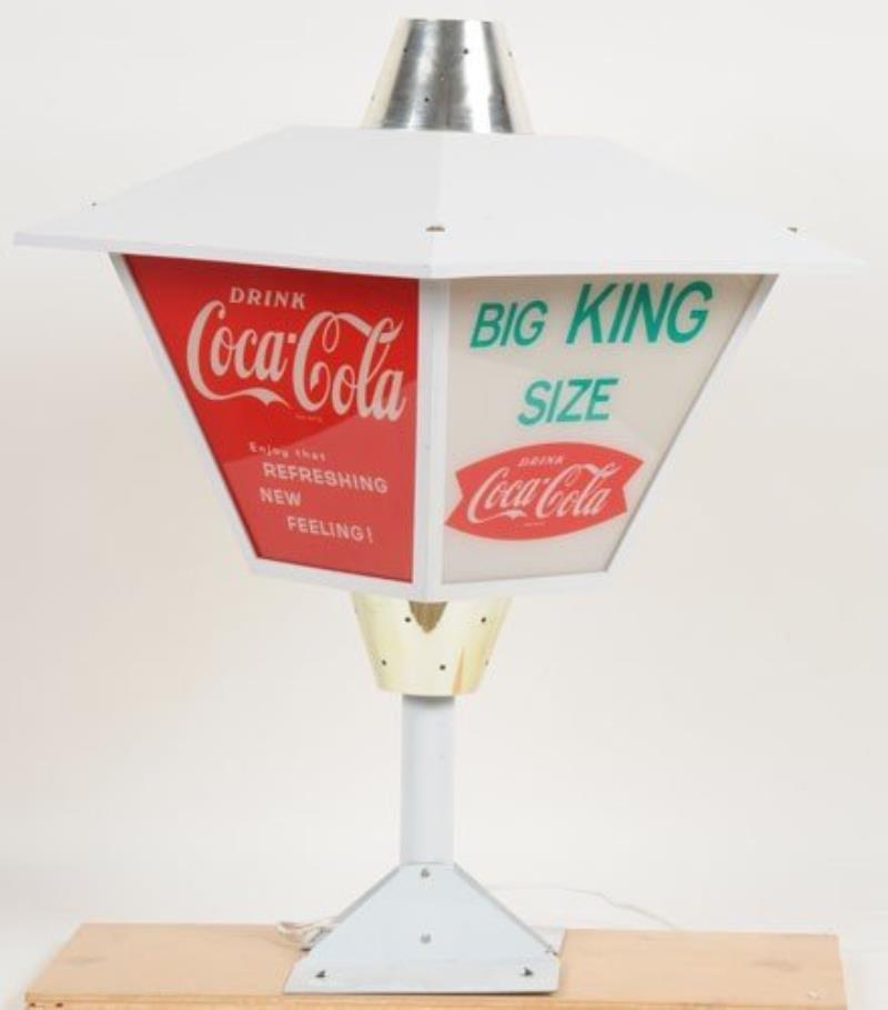 1960'S COCA-COLA LIGHTED LANTERN SIGN
