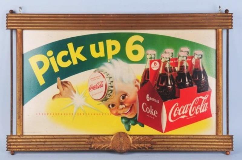 1954 Small Coca-Cola Poster in Old Frame