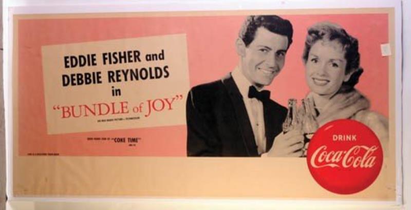 1956 COCA-COLA PAPER SIGN EDDIE FISHER