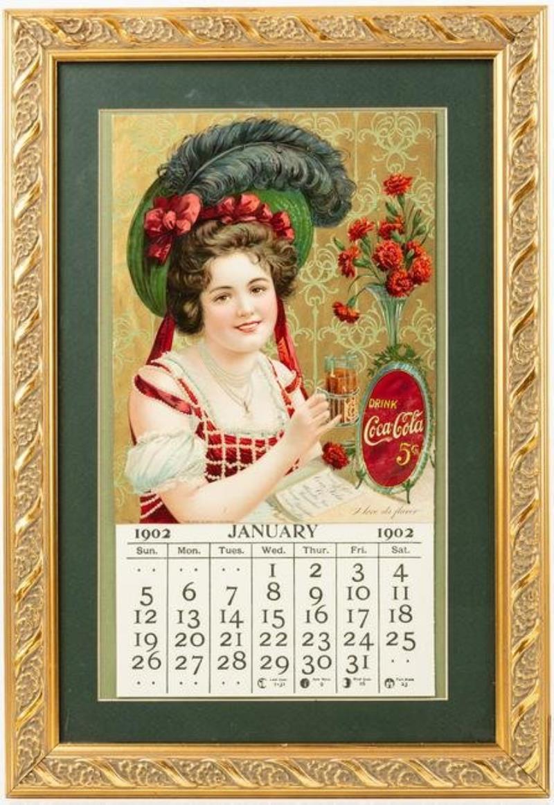 Rare 1902 Girl With Feathered Hat Calendar,