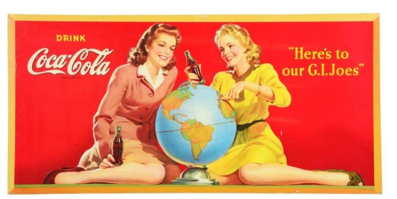 Large Coca-Cola G.I. Joes Cardboard Advertising Sign.