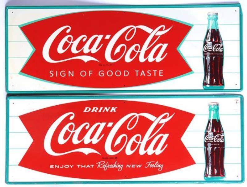 Pair Of 1960s Coca-cola Tin Signs Value & Price Guide