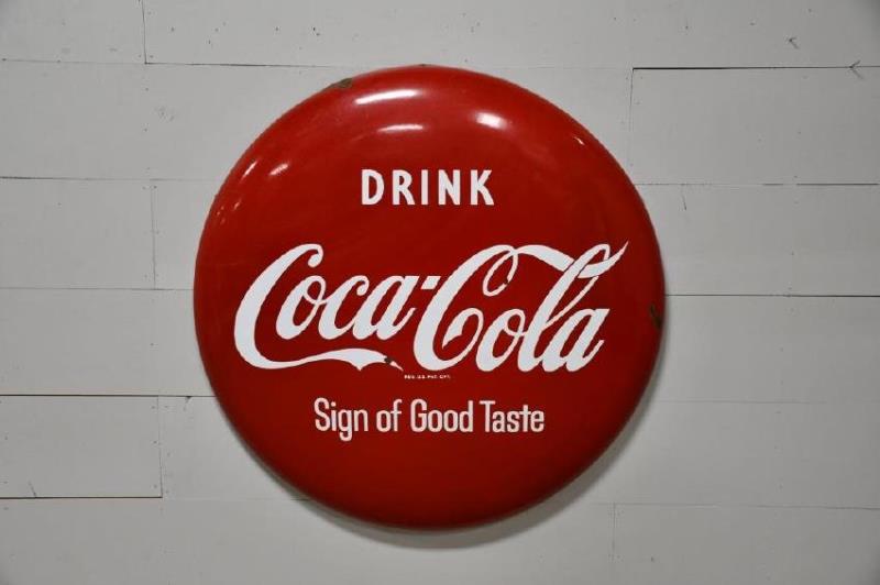 Porcelain Coca-Cola Button Sign "Sign of Good Taste" 47