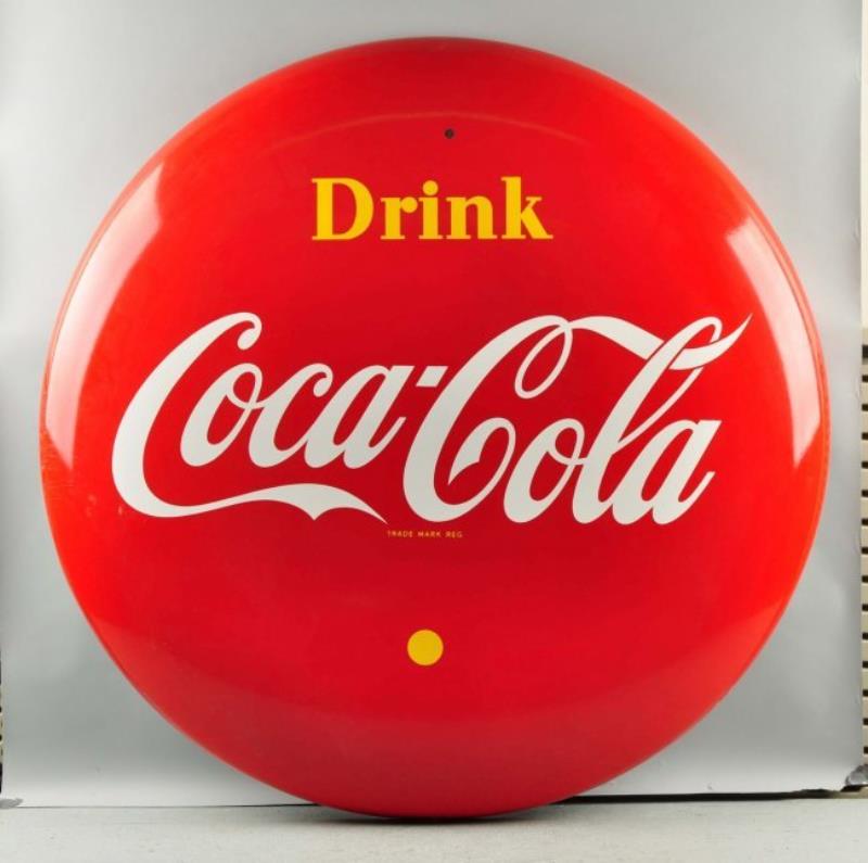 Large Porcelain Coca-Cola Button Sign
