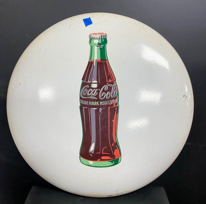 1950's Coca Cola Button Tin Sign Value & Price Guide