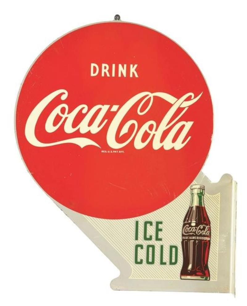 COCA-COLA "ICE COLD" DIE-CUT FLANGE SIGN