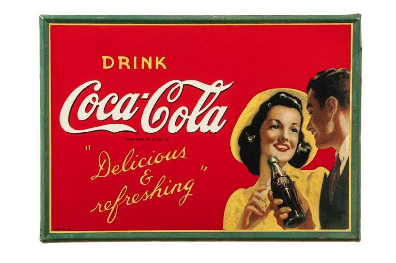 Drink Coca Cola Sign With Man & Woman