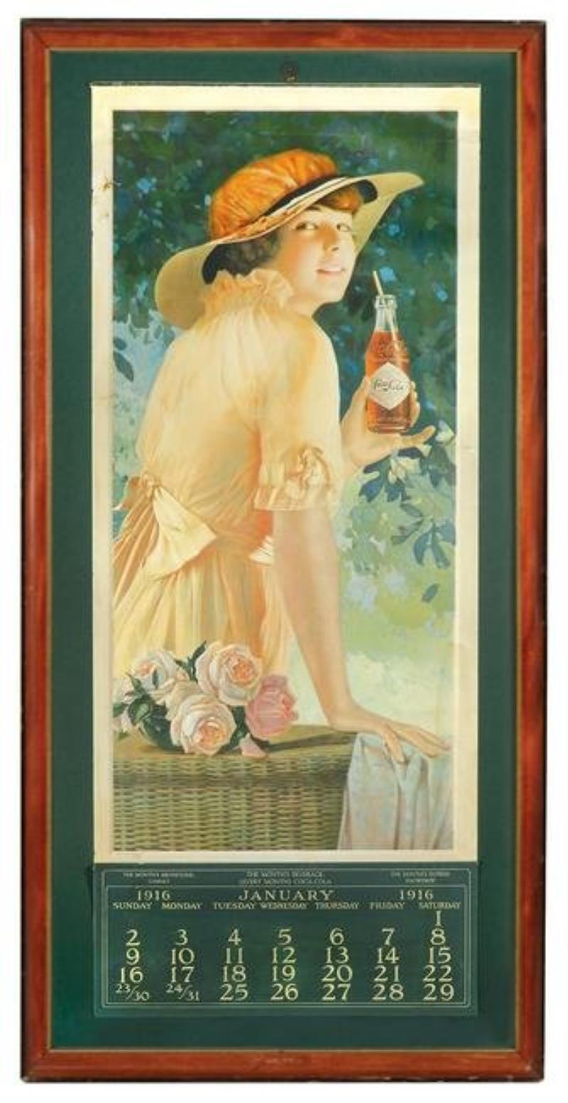 Coca-Cola Calendar, c1916, "Elaine", litho on paper