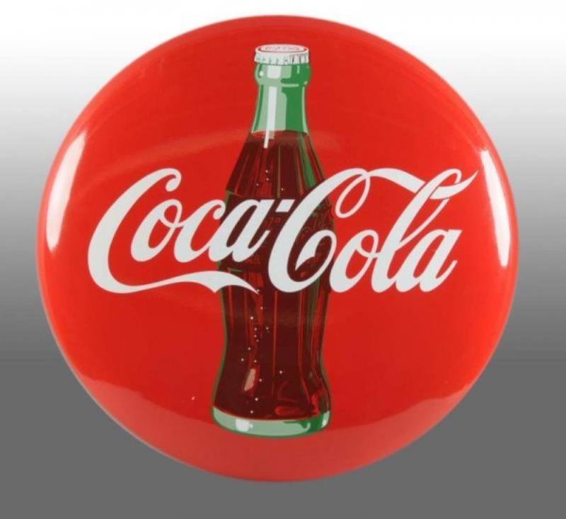 Porcelain Coca-Cola Button Sign.