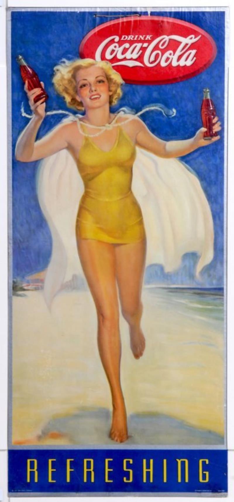 1937 COCA-COLA CARDBOARD POSTER