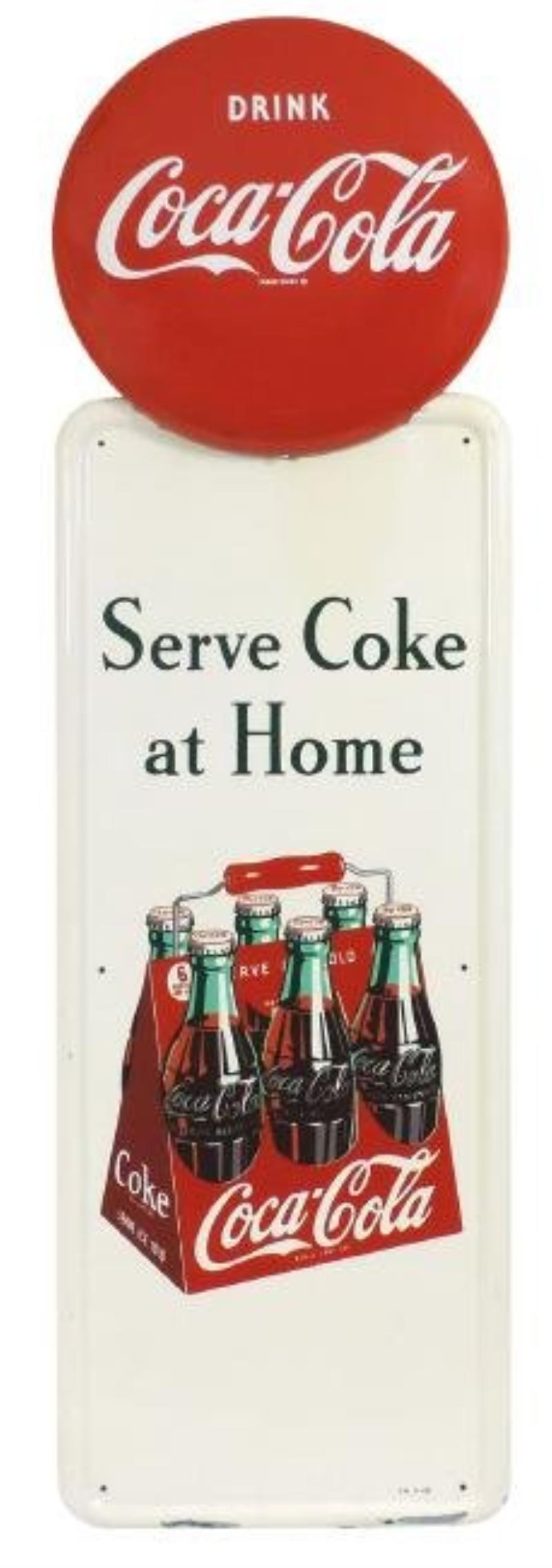 Coca-Cola sign, Serve Coke at Home, self-framed metal