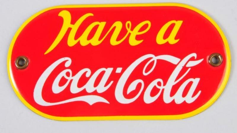 Coca - Cola Porcelain Door Push