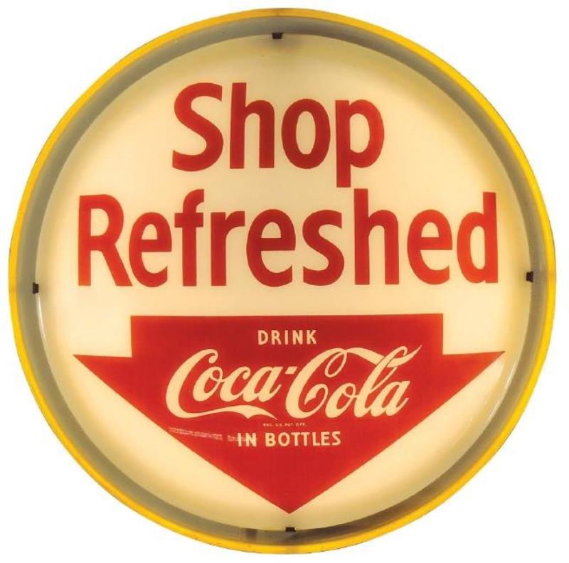 Coca-Cola light-up sign, "Shop Refreshed-Drink