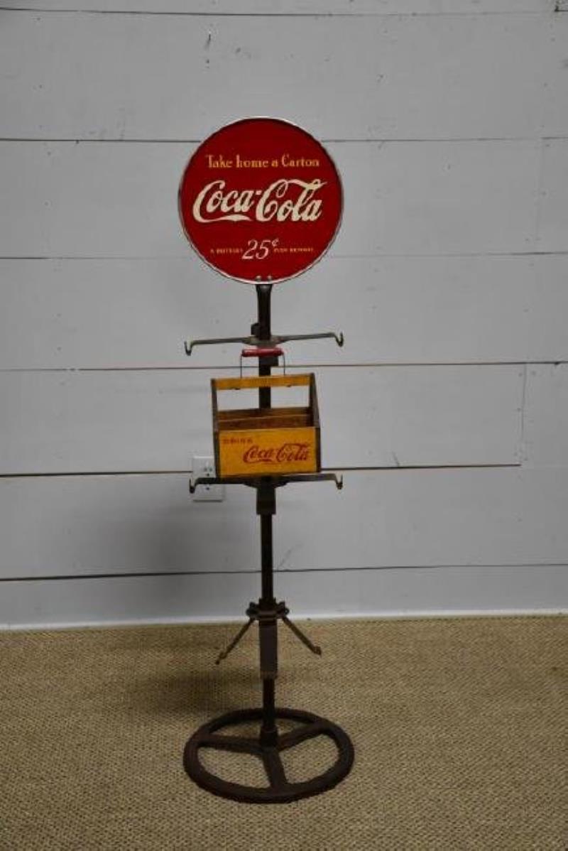 Coca-Cola Advertising Display w/ Crates 56"H, 13"